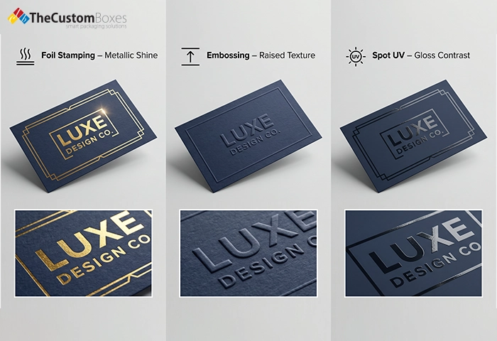 Foil Stamping vs Embossing vs Spot UV